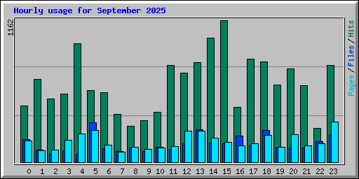 Hourly usage for September 2025