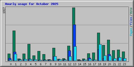 Hourly usage for October 2025