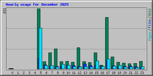 Hourly usage for December 2025
