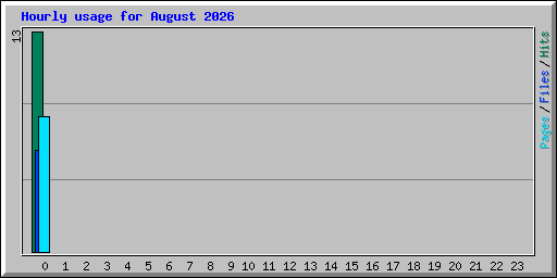 Hourly usage for August 2026